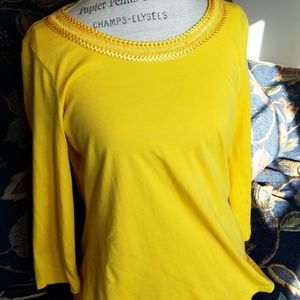 Coldwater Yellow sequin blouse med